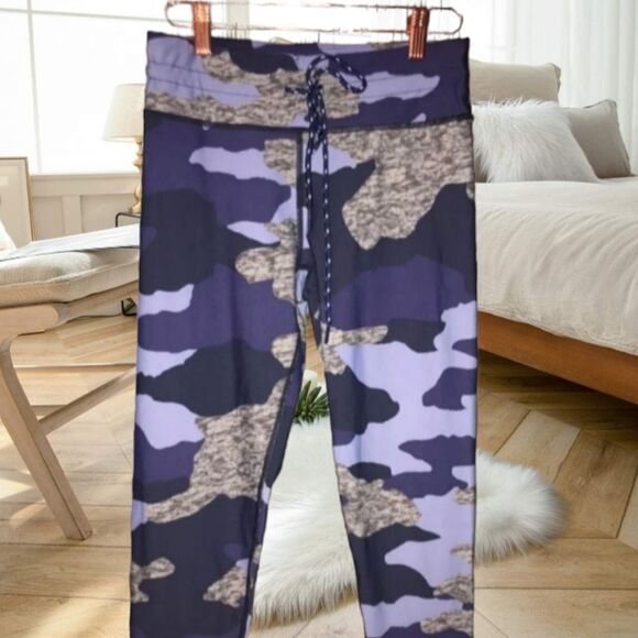 AE AERIE BLUE STRETCHY ATHLETIC ATHLEISURE COMFY WORKOUT HIGH WAIST LEGGINGS - Picture 4 of 8